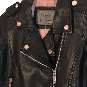 Ci Sono Black Faux Leather Moto Jacket